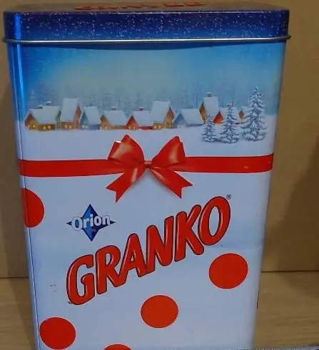 Starodávná plechová dóza s reklamním potiskem