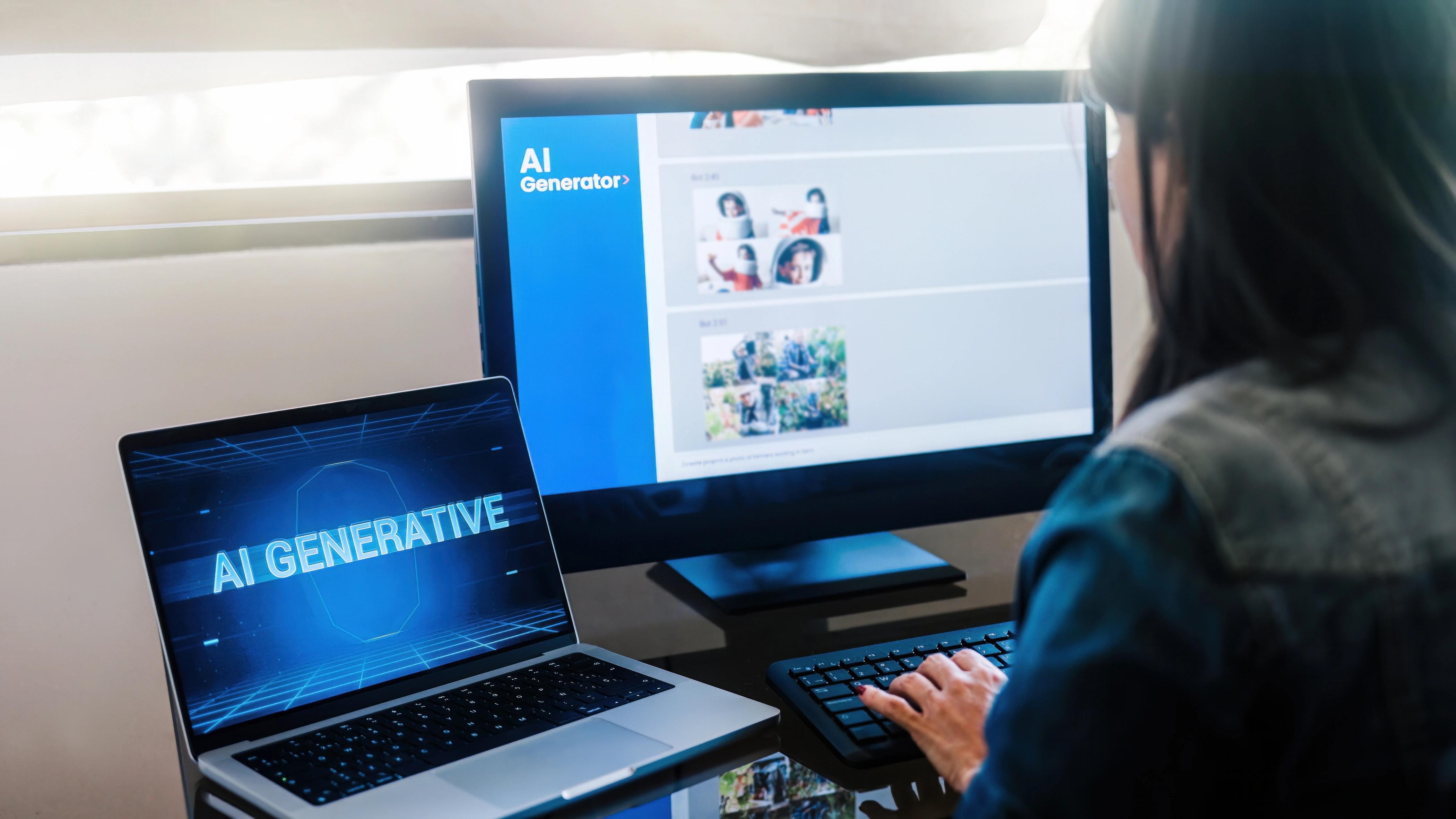 Muž pracuje na stolním počítači v moderní kanceláři